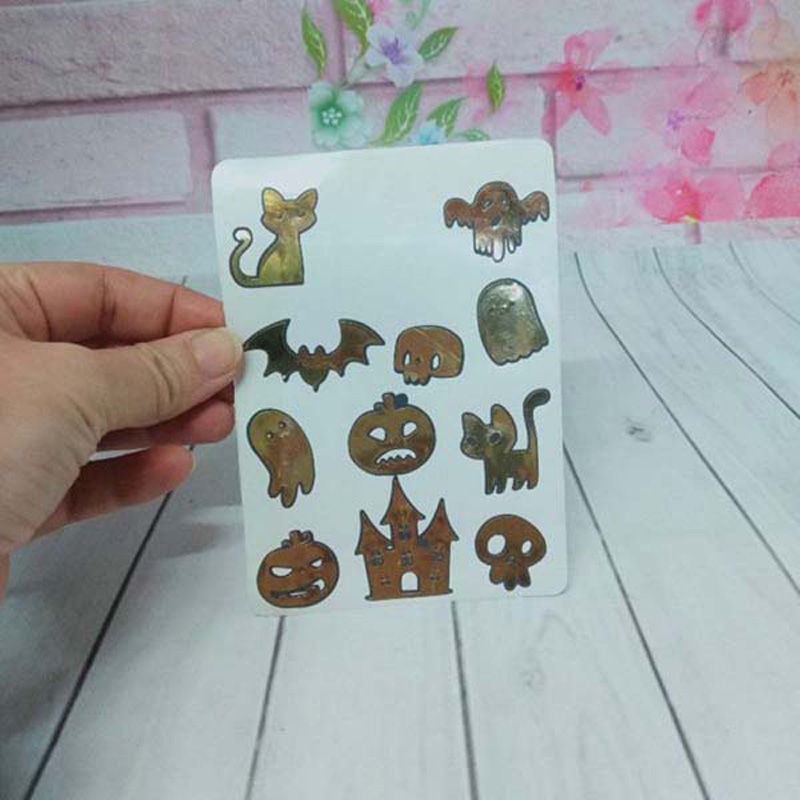 Halloween Temalı Gold Sticker Sayfası