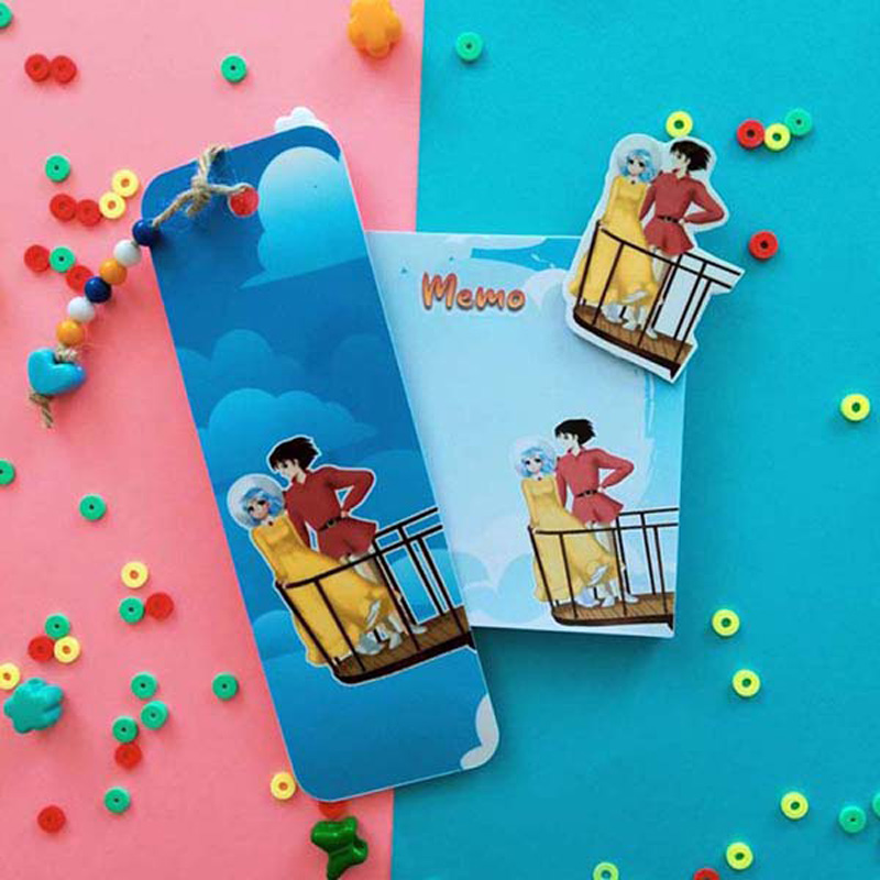 Howl`s Moving Castle Temalı 3'lü Set / Memopad Ayraç Sticker