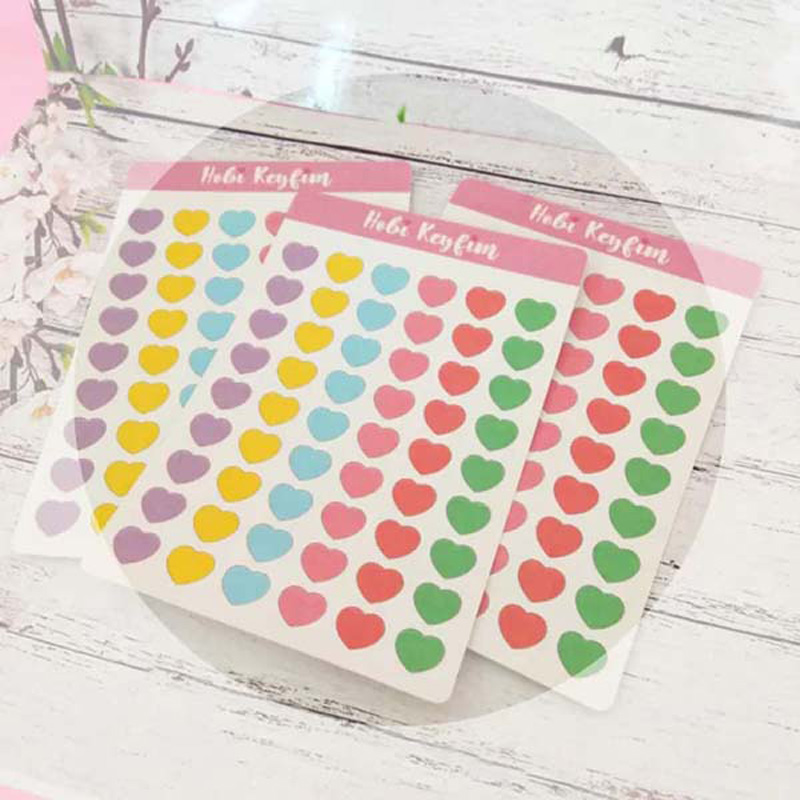 Mini Kalp Sticker Sheets/Bullet Journal Sticker