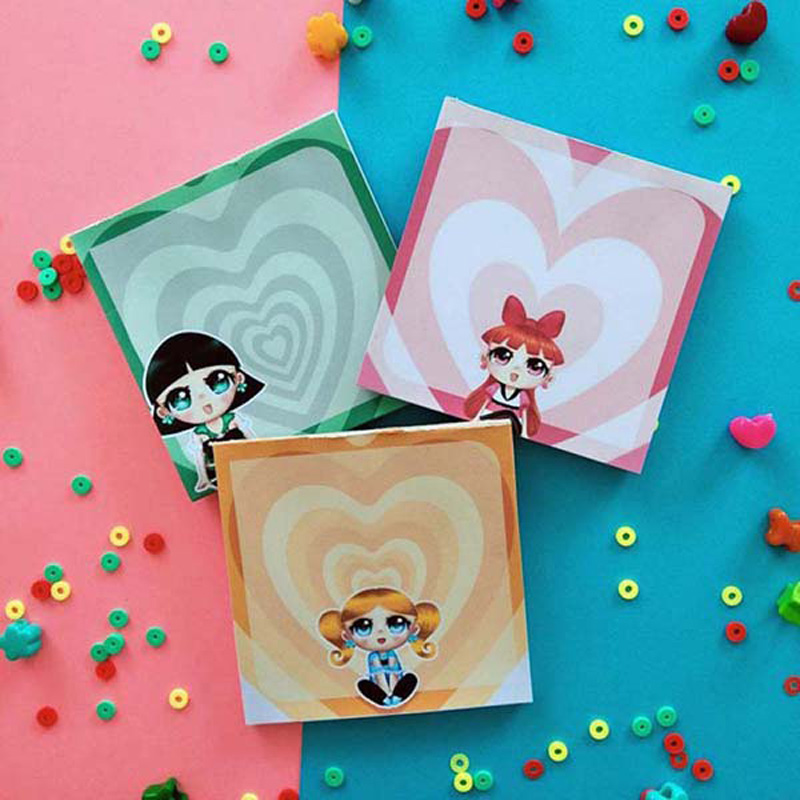 Powerpuffgirls Temalı 3'lü Memopad Set