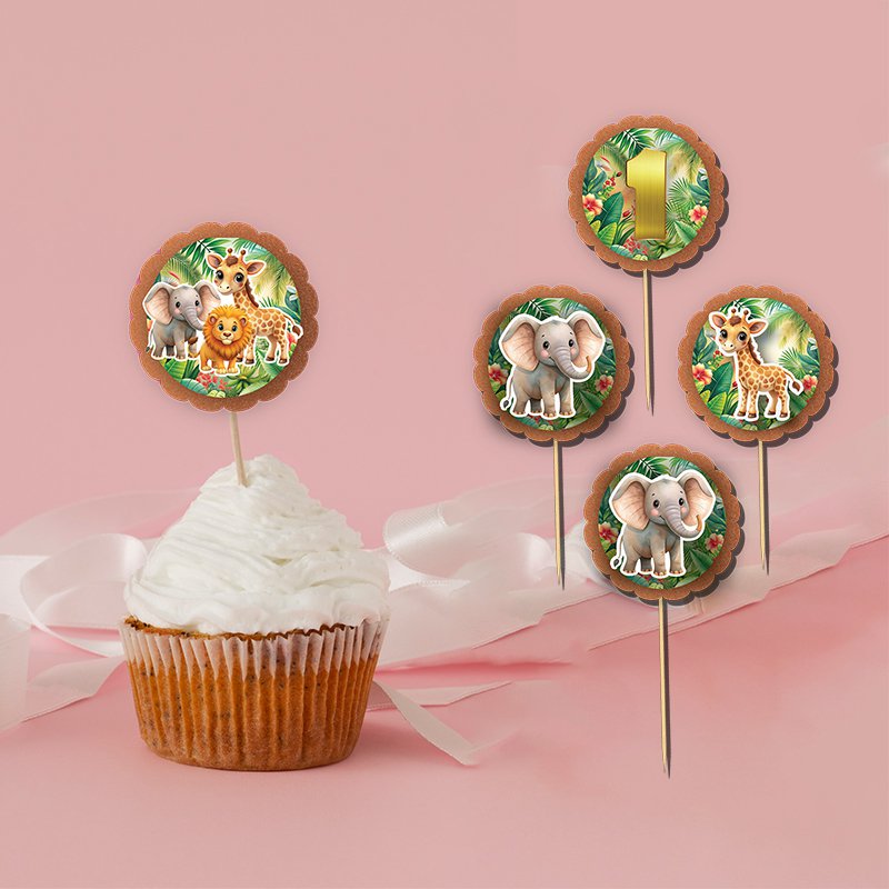 Safari Konseptli Cupcake Süsü