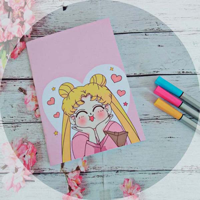 Sailor Moon Çizgisiz Sert Kapak A6 Defter