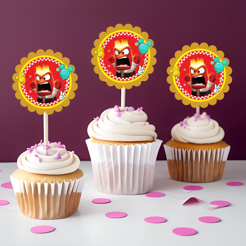 Ters Yüz Anger(Öfke) Cupcake Pasta süsü