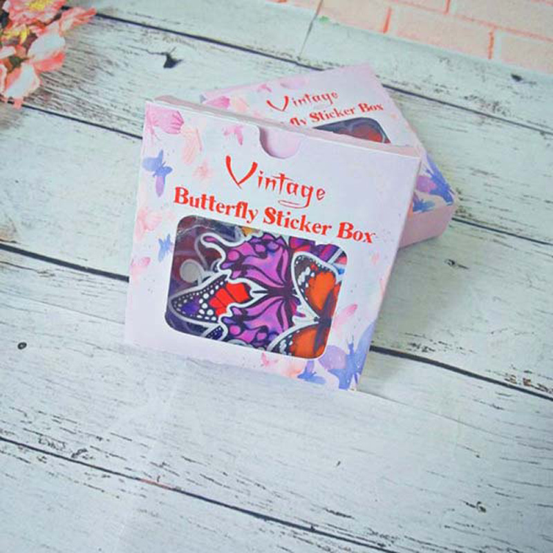 Vintage Butterfly Sticker Box