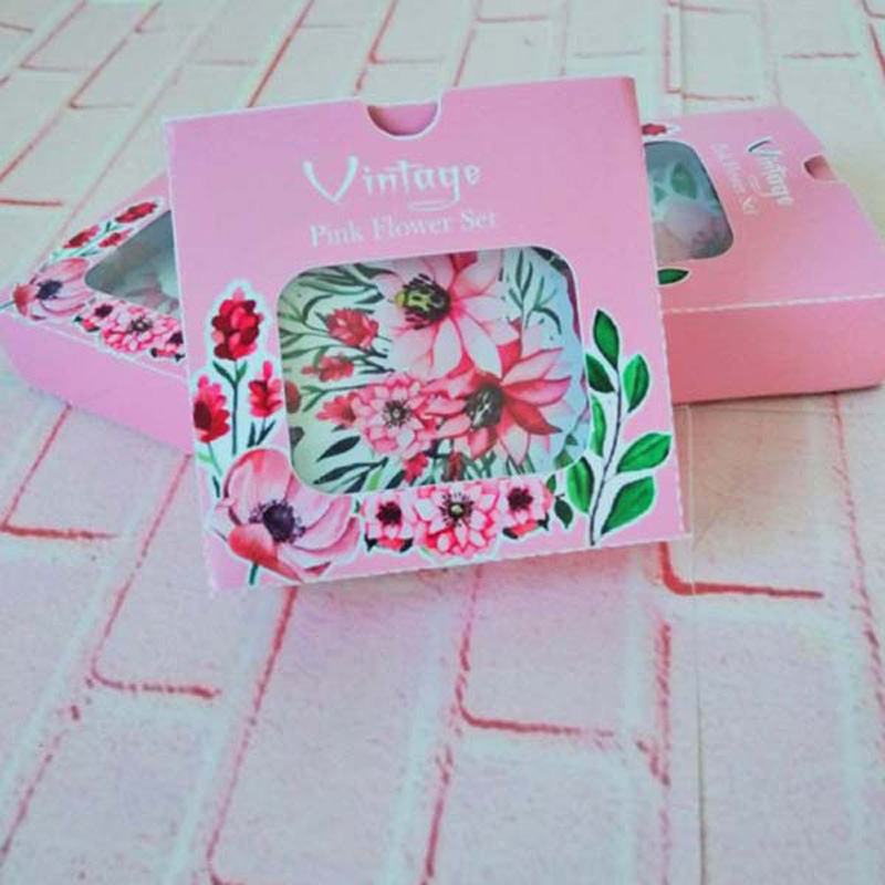 Vintage Pink Flower Sticker Set