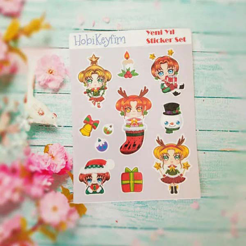 Yeni Yıl-Noel -Yılbaşı Temalı Sticker Sheet